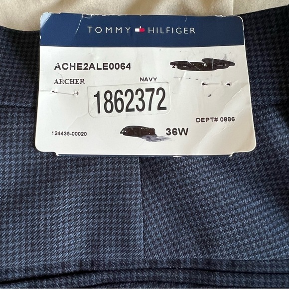 Tommy Hilfiger Archer Mens Dress Pants Size 36W Navy Blue Trousers - Picture 3 of 5
